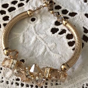 Gold Swarovski crystal beads with gold findings.